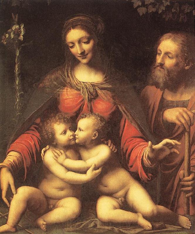 LUINI, Bernardino Holy Family with the Infant St John af